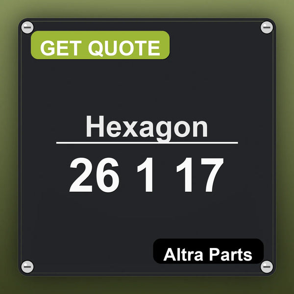Hexagon 26 1 17 industrial nameplate style image – Altra Parts. GET QUOTE.