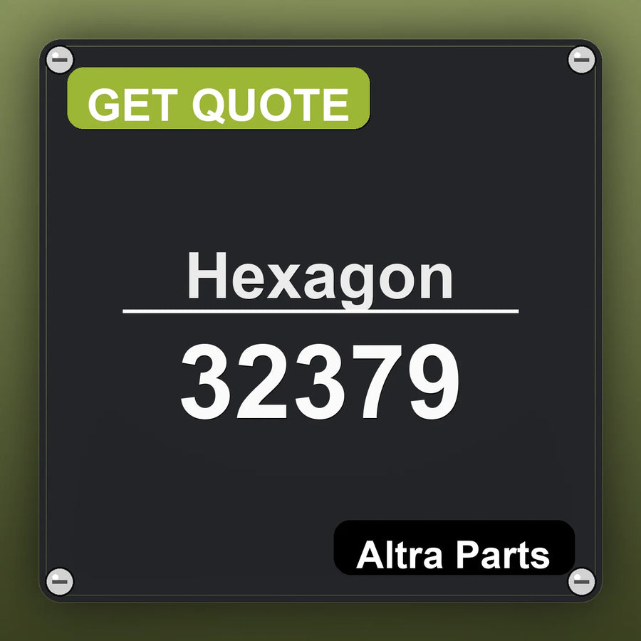 Hexagon 32379 industrial nameplate style image – Altra Parts. GET QUOTE.
