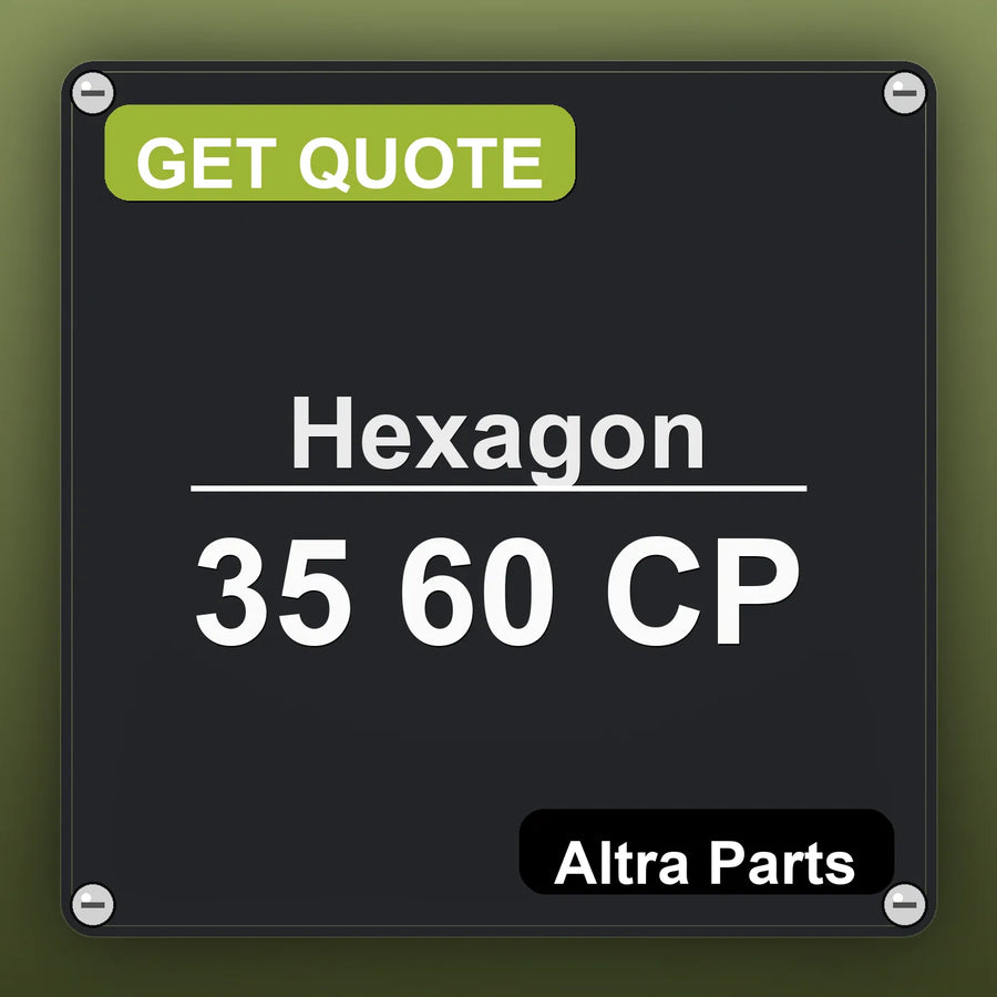 Hexagon 35 60 CP industrial nameplate style image – Altra Parts. GET QUOTE.