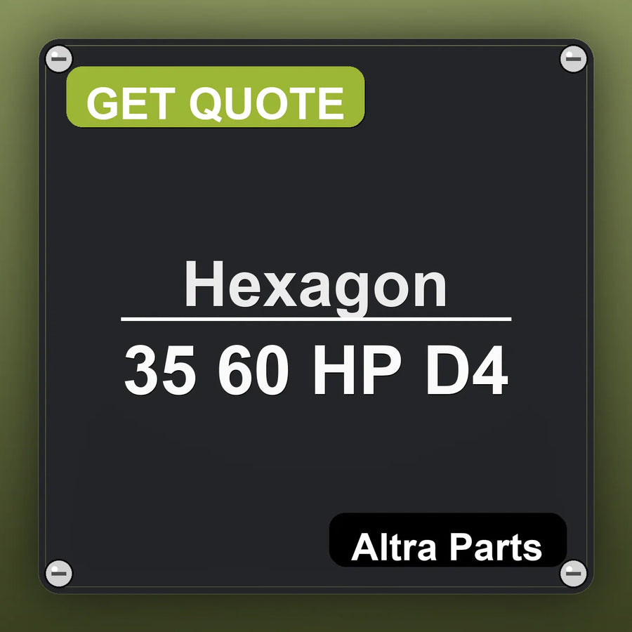 Hexagon 35 60 HP D4 industrial nameplate style image – Altra Parts. GET QUOTE.