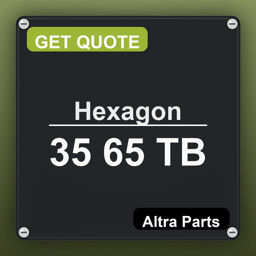 Hexagon 35 65 TB industrial nameplate style image – Altra Parts. GET QUOTE.