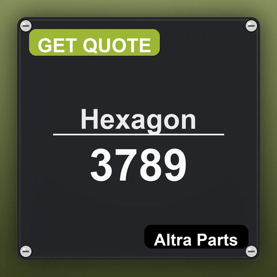 Hexagon 3789 industrial nameplate style image – Altra Parts. GET QUOTE.