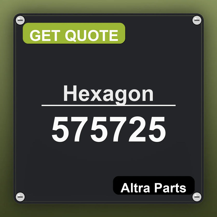 Hexagon 575725 industrial nameplate style image – Altra Parts. GET QUOTE.