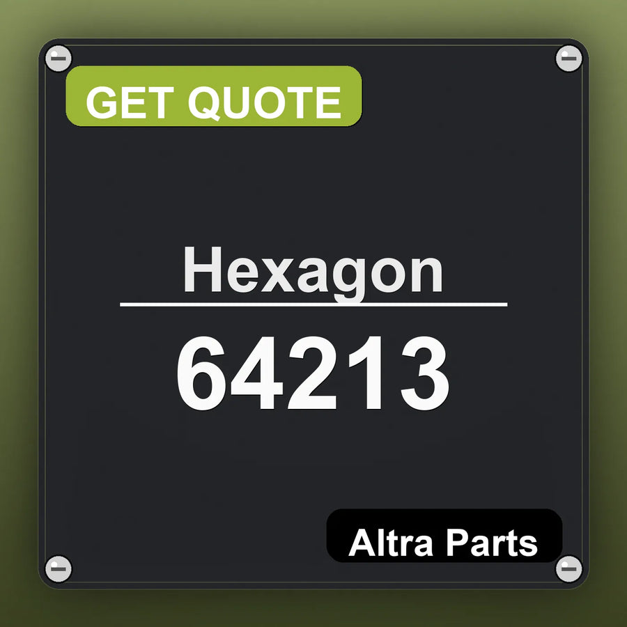 Hexagon 64213 industrial nameplate style image – Altra Parts. GET QUOTE.