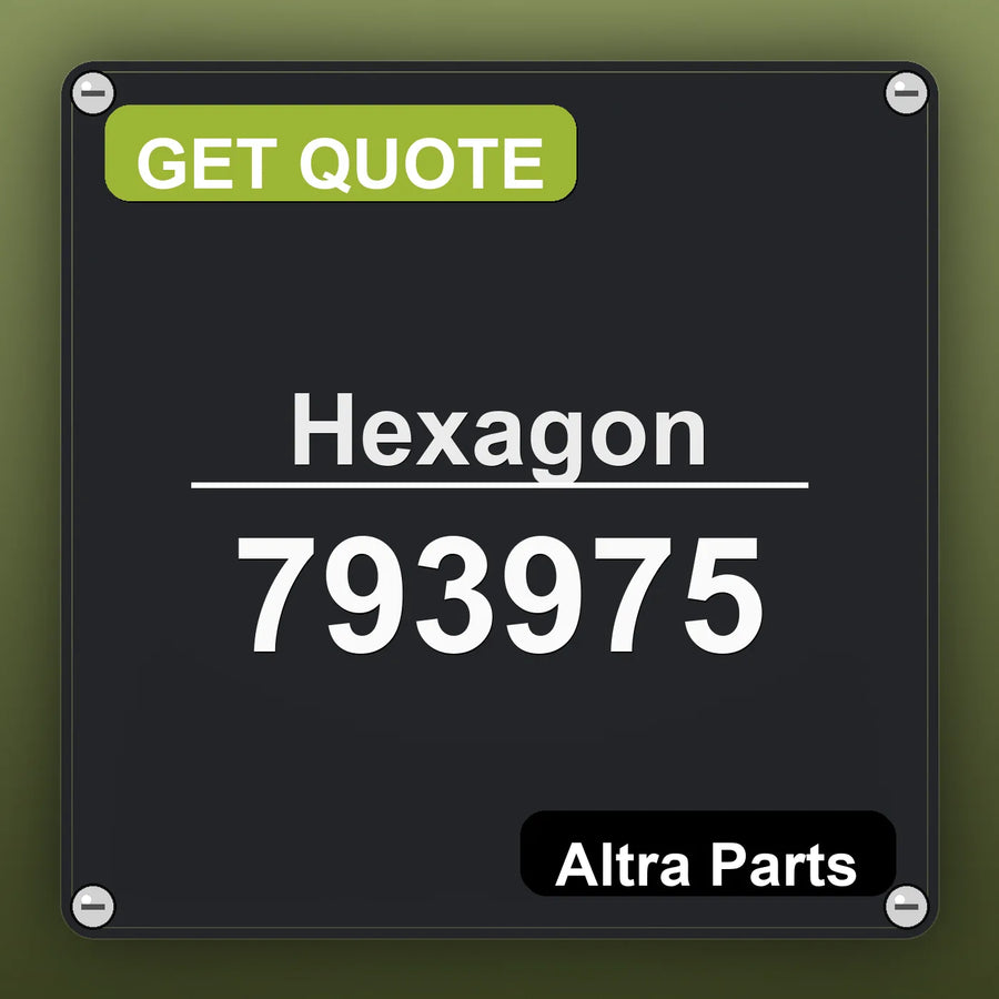 Hexagon 793975 industrial nameplate style image – Altra Parts. GET QUOTE.
