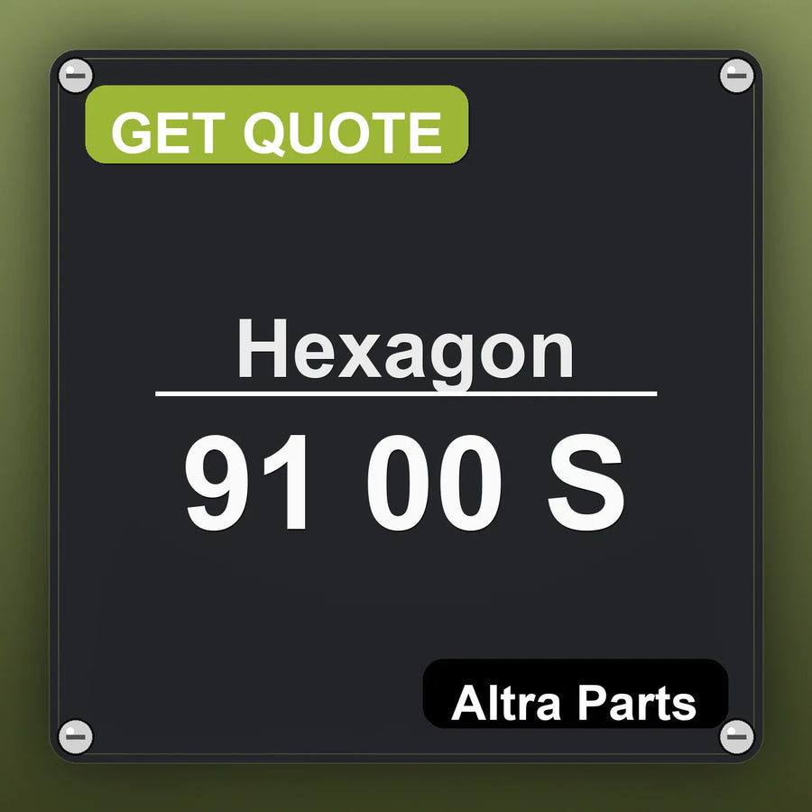 Hexagon 91 00 S industrial nameplate style image – Altra Parts. GET QUOTE.
