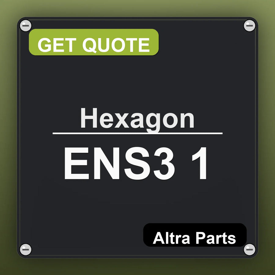 Hexagon ENS3 1 industrial nameplate style image – Altra Parts. GET QUOTE.
