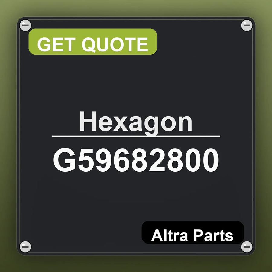 Hexagon G59682800 industrial nameplate style image – Altra Parts. GET QUOTE.