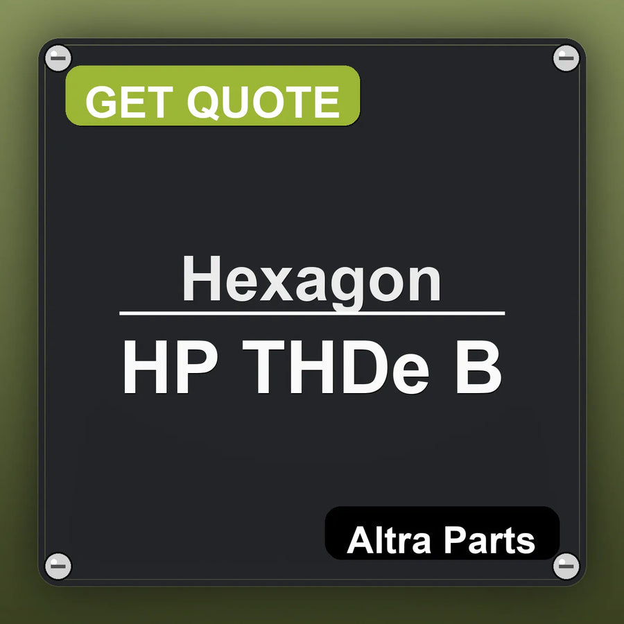 Hexagon HP THDe B industrial nameplate style image – Altra Parts. GET QUOTE.