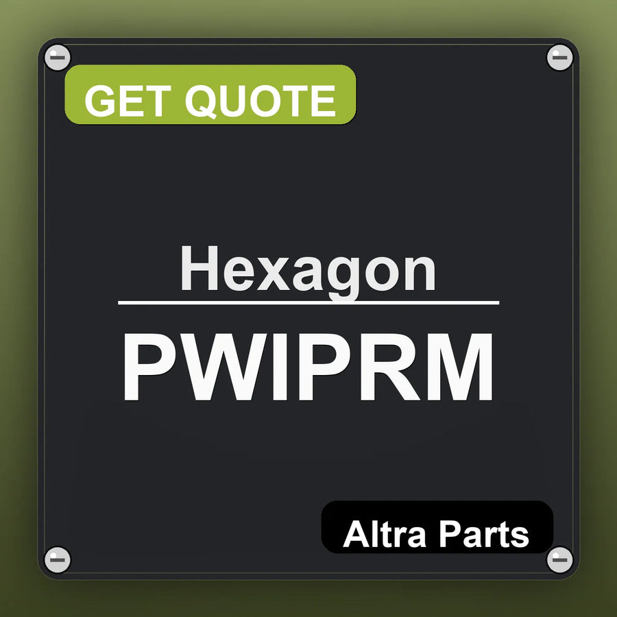 Hexagon PWIPRM industrial nameplate style image – Altra Parts. GET QUOTE.