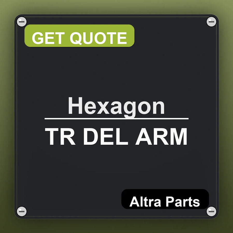 Hexagon TR DEL ARM industrial nameplate style image – Altra Parts. GET QUOTE.