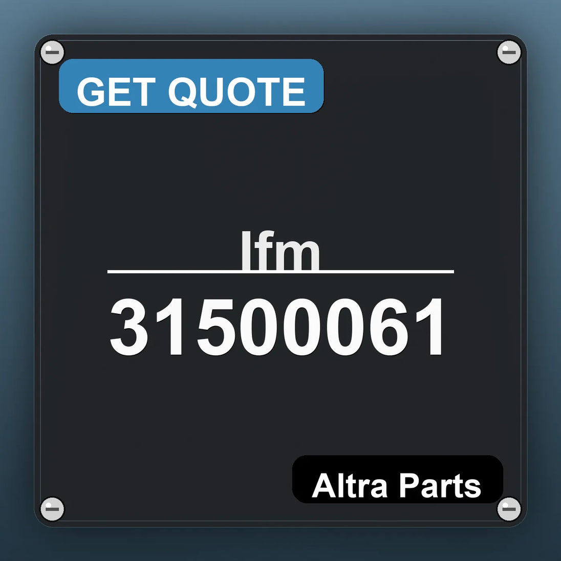 Ifm 31500061 industrial nameplate style image – Altra Parts. GET QUOTE.