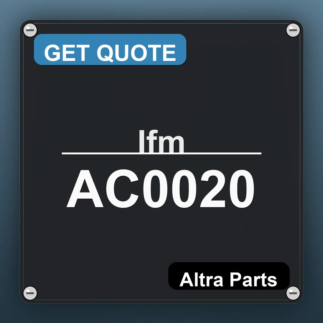 Ifm AC0020 industrial nameplate style image – Altra Parts. GET QUOTE.