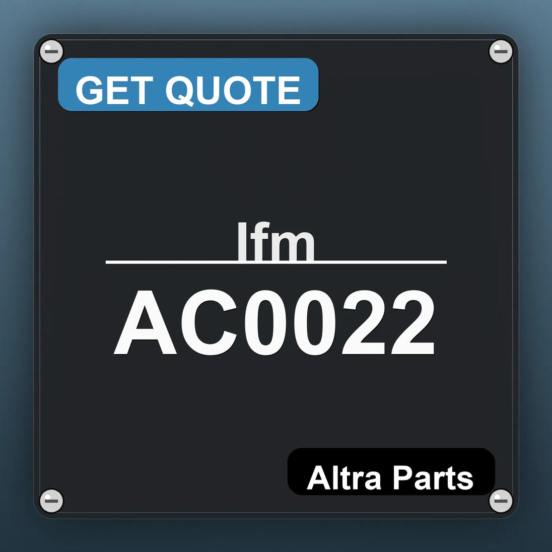Ifm AC0022 industrial nameplate style image – Altra Parts. GET QUOTE.