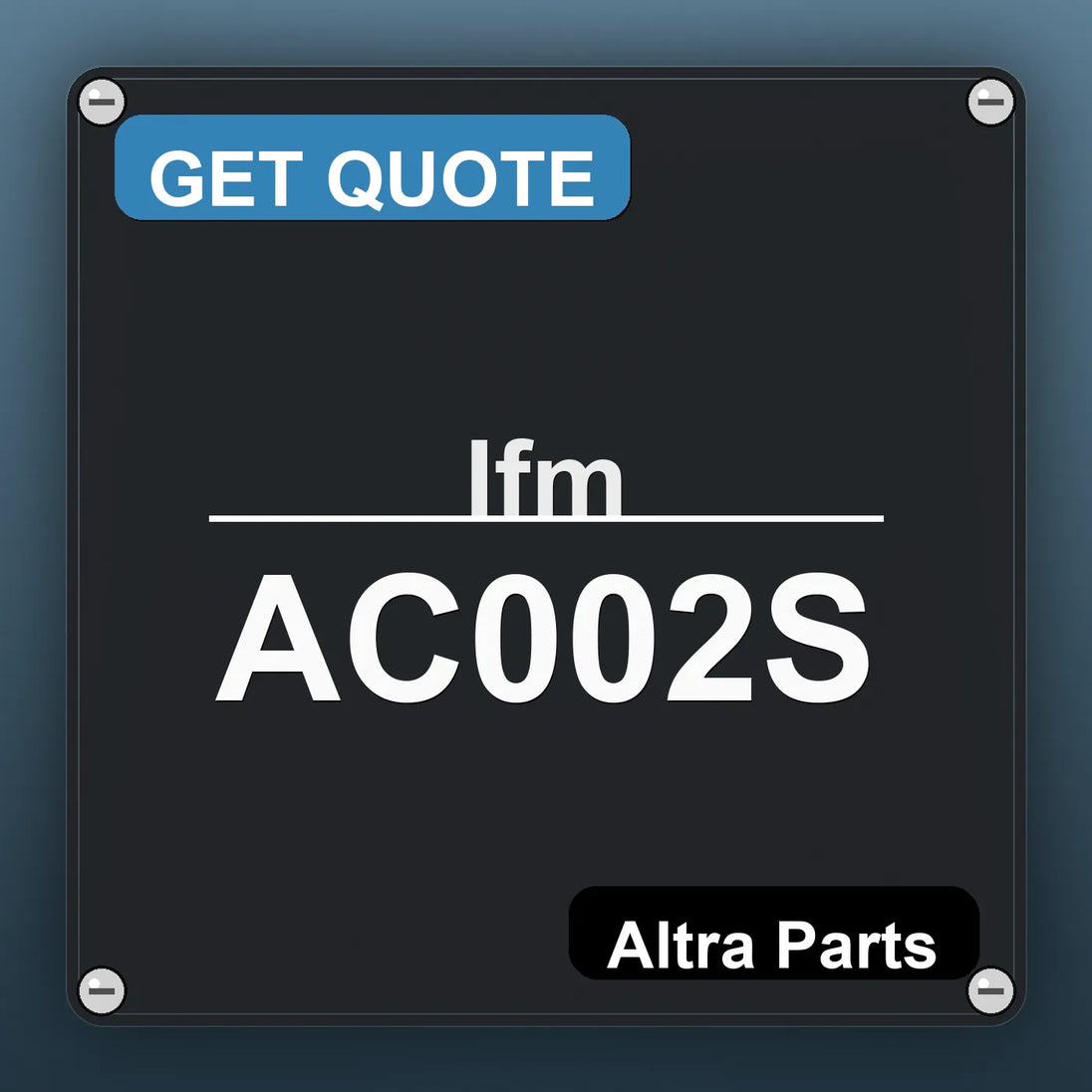 Ifm AC002S industrial nameplate style image – Altra Parts. GET QUOTE.