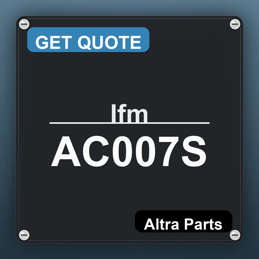 Ifm AC007S industrial nameplate style image – Altra Parts. GET QUOTE.