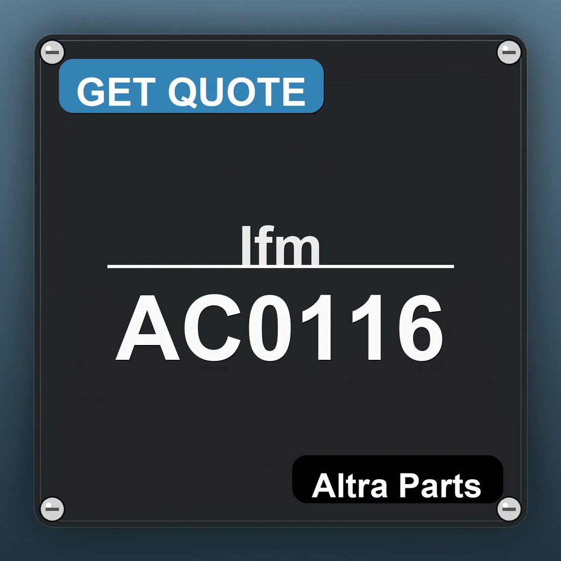 Ifm AC0116 industrial nameplate style image – Altra Parts. GET QUOTE.