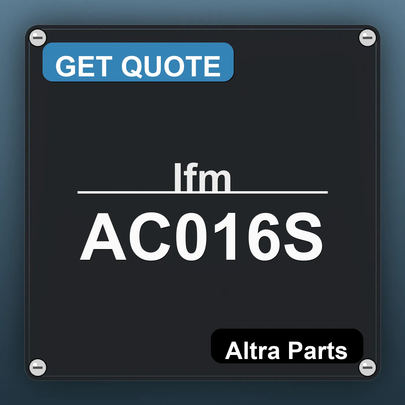 Ifm AC016S industrial nameplate style image – Altra Parts. GET QUOTE.