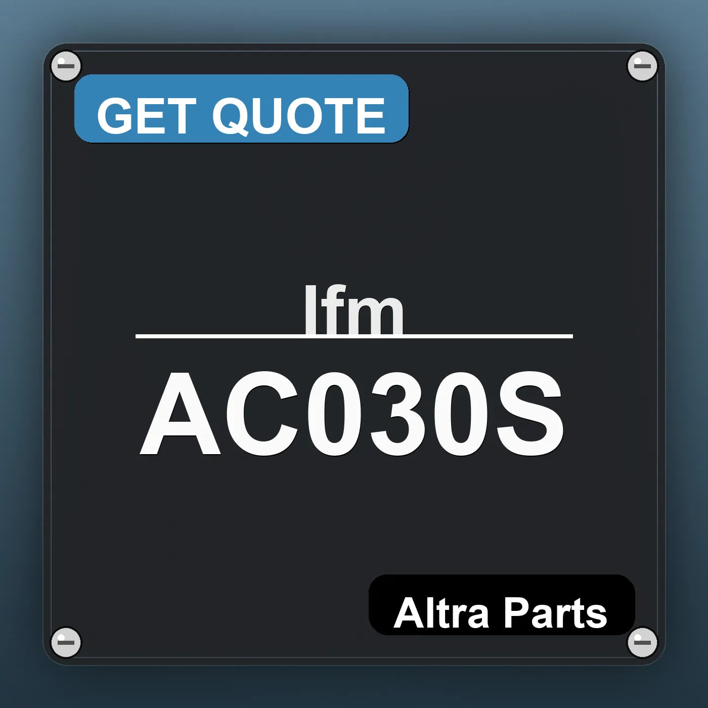 Ifm AC030S industrial nameplate style image – Altra Parts. GET QUOTE.