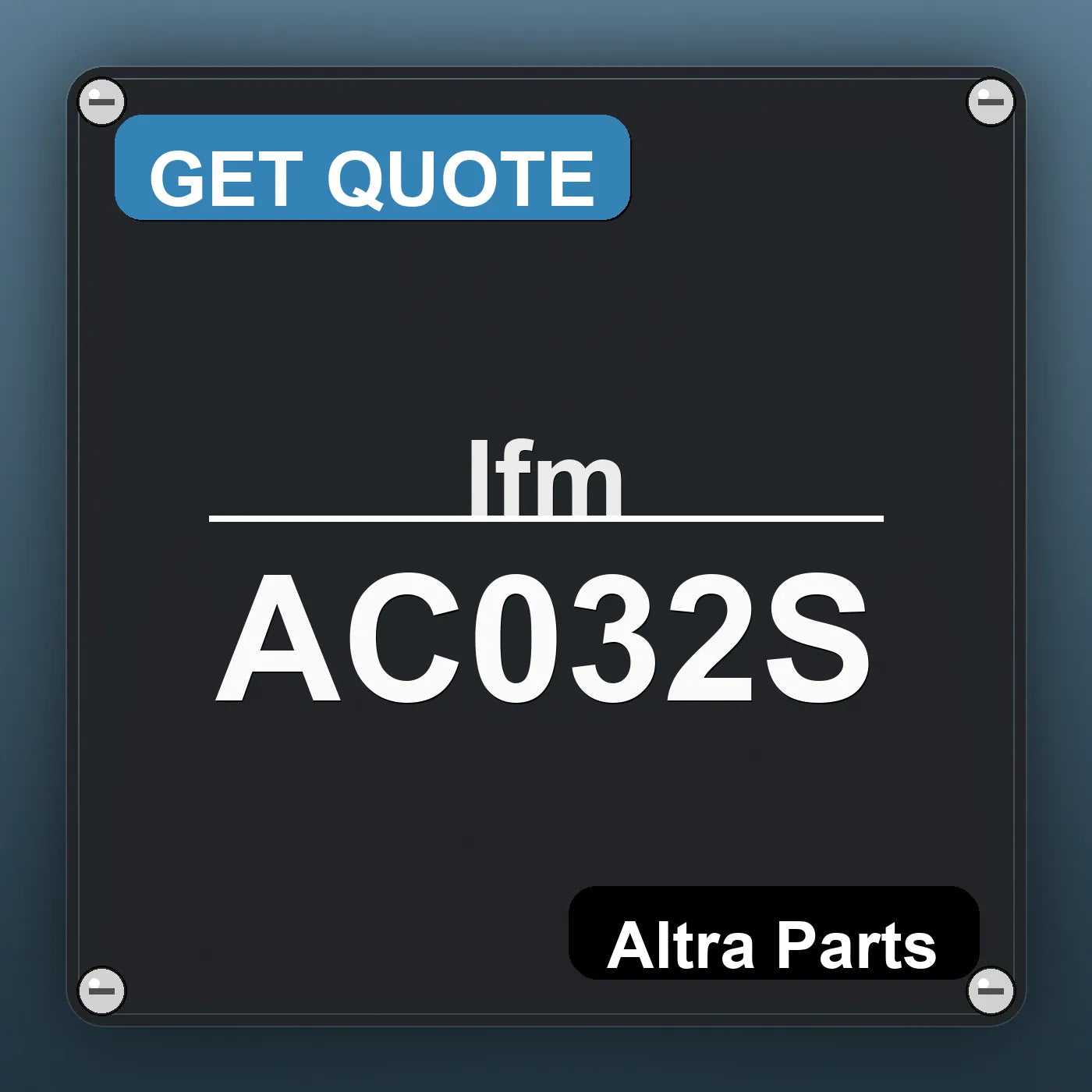 Ifm AC032S industrial nameplate style image – Altra Parts. GET QUOTE.