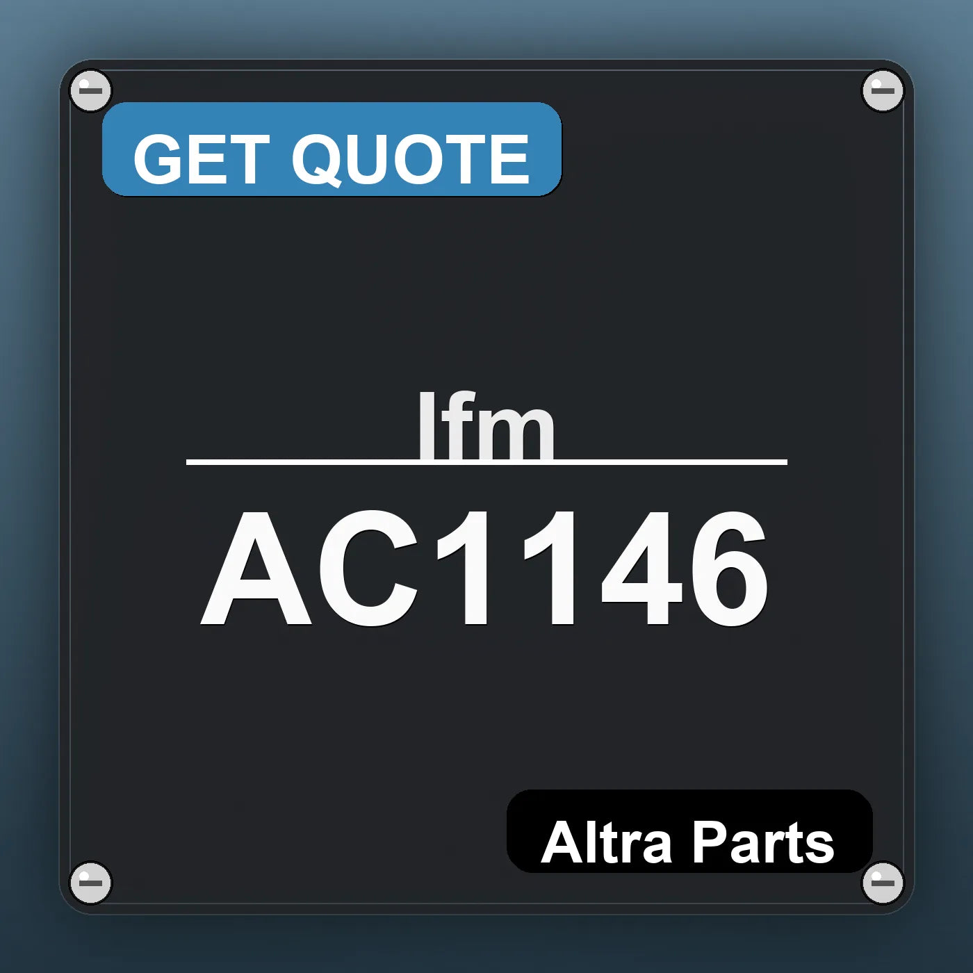 Ifm AC1146 industrial nameplate style image – Altra Parts. GET QUOTE.