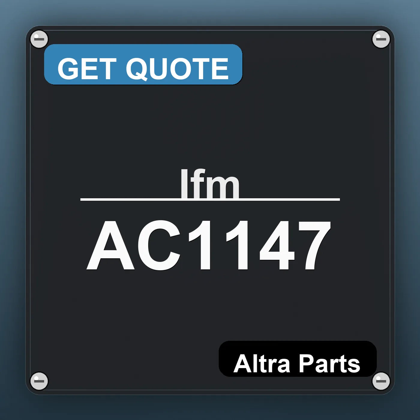 Ifm AC1147 industrial nameplate style image – Altra Parts. GET QUOTE.