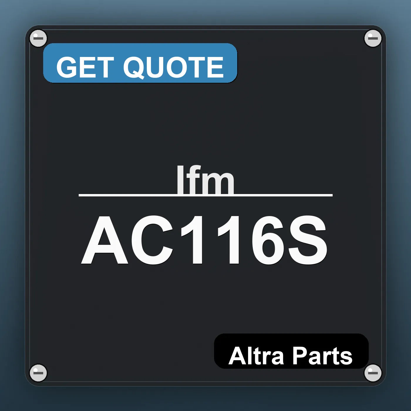 Ifm AC116S industrial nameplate style image – Altra Parts. GET QUOTE.