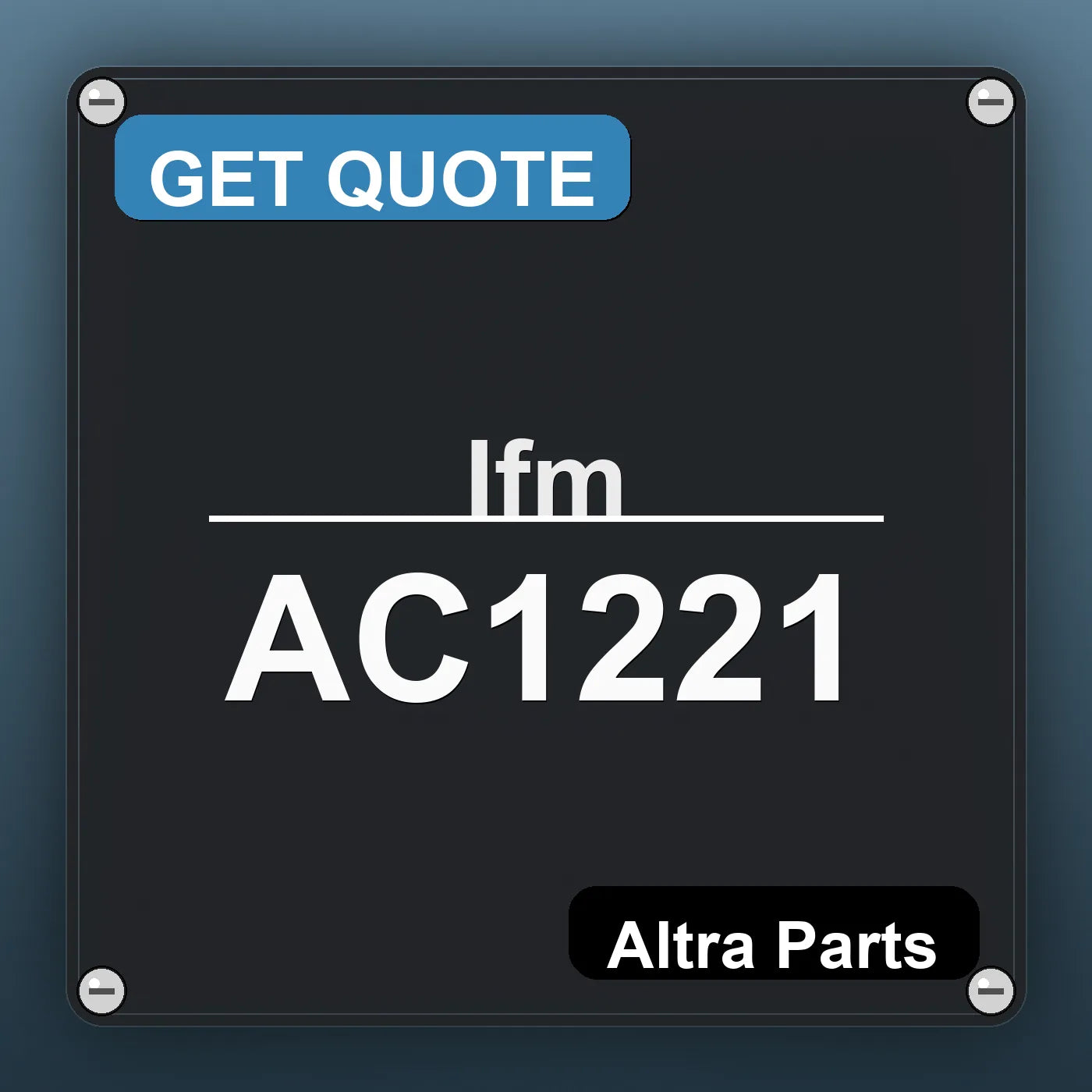 Ifm AC1221 industrial nameplate style image – Altra Parts. GET QUOTE.