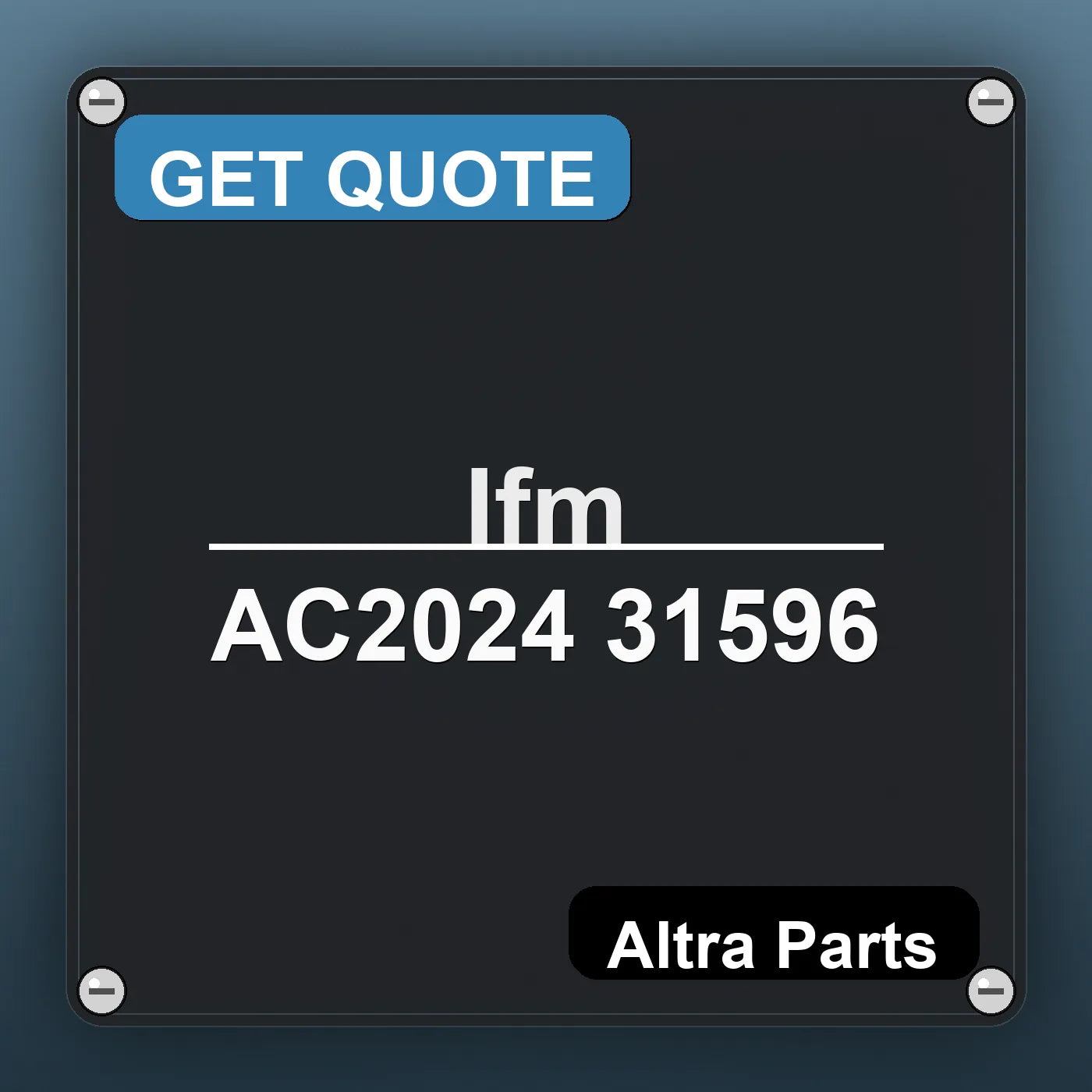 Ifm AC2024 31596 industrial nameplate style image – Altra Parts. GET QUOTE.