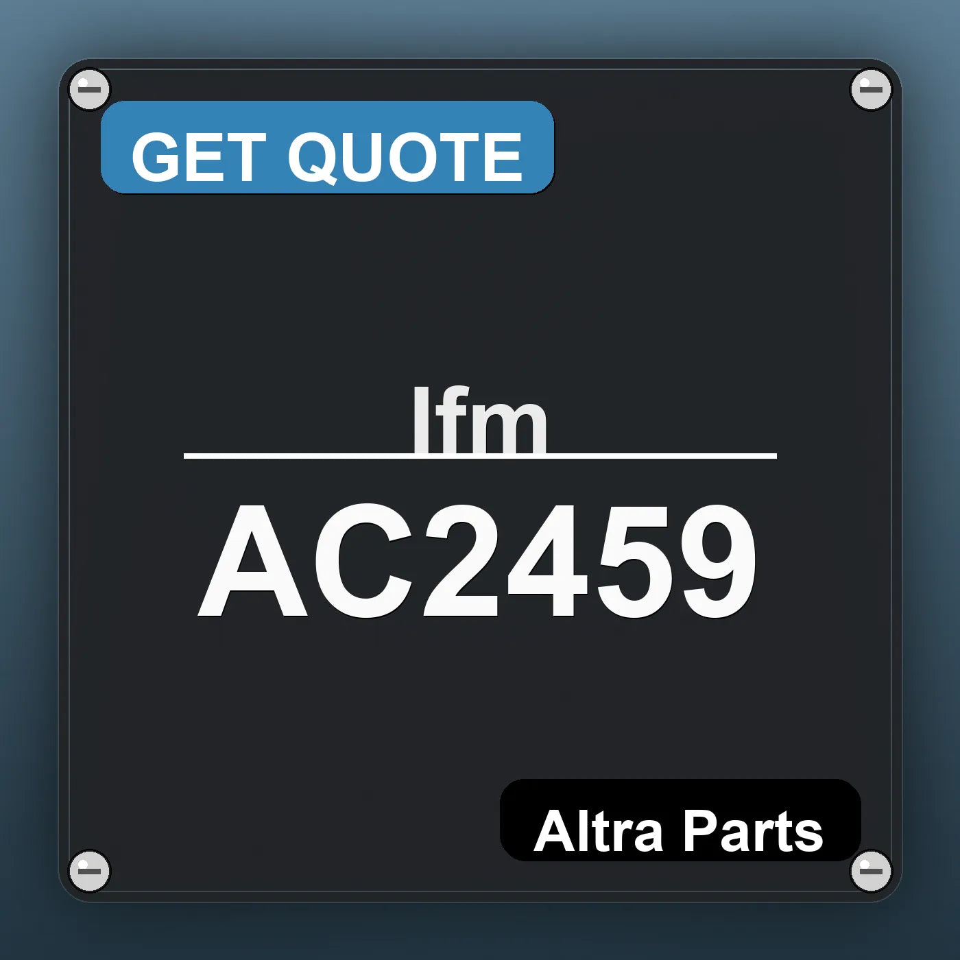 Ifm AC2459 industrial nameplate style image – Altra Parts. GET QUOTE.