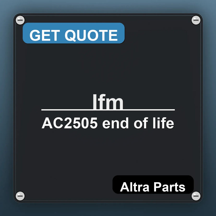 Ifm AC2505 end of life industrial nameplate style image – Altra Parts. GET QUOTE.
