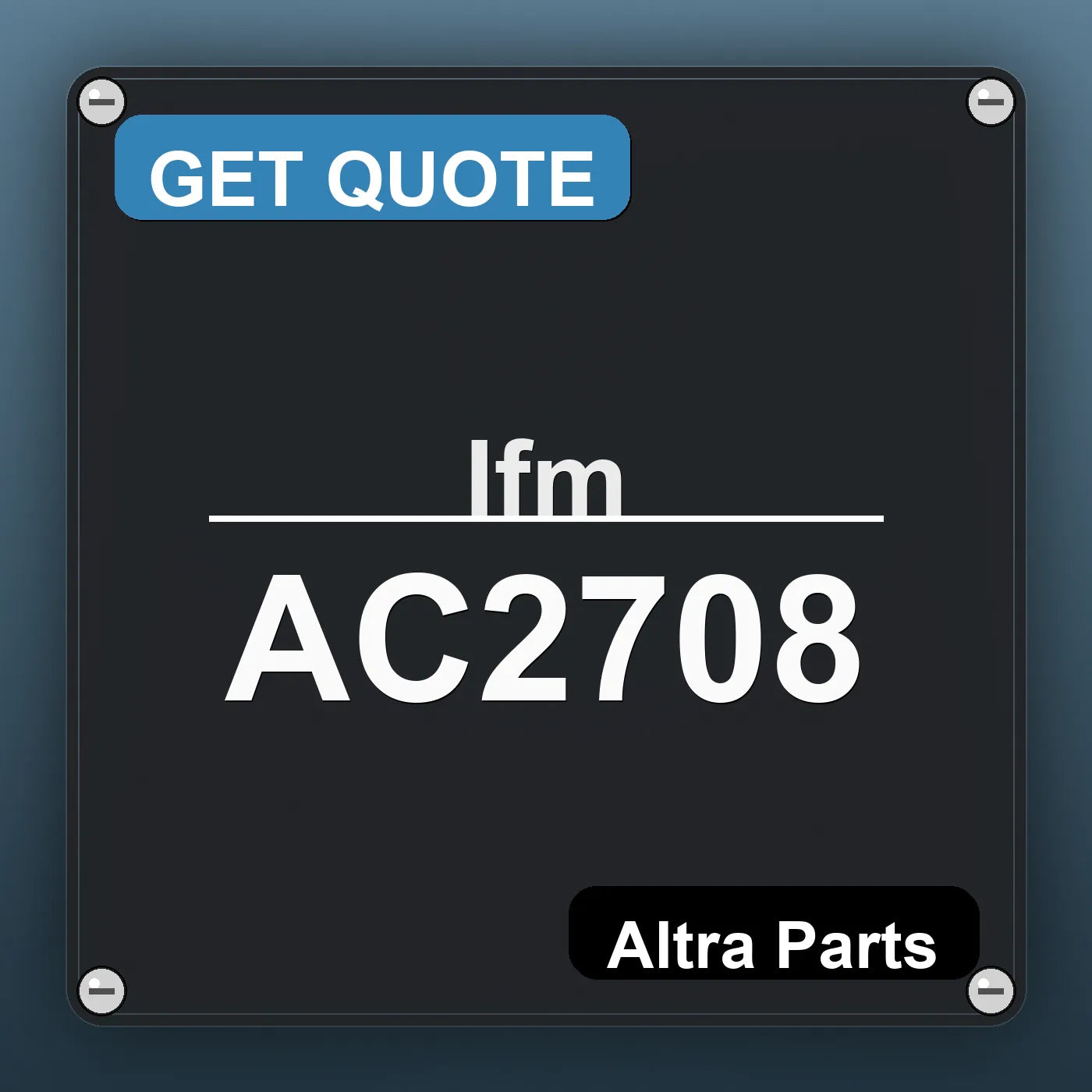 Ifm AC2708 industrial nameplate style image – Altra Parts. GET QUOTE.