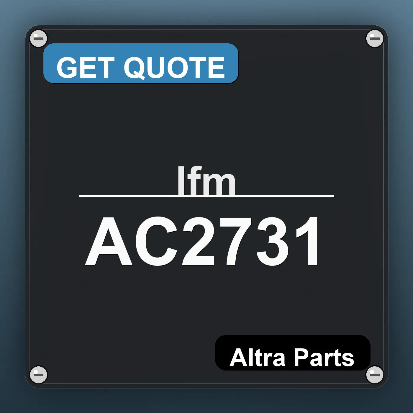 Ifm AC2731 industrial nameplate style image – Altra Parts. GET QUOTE.