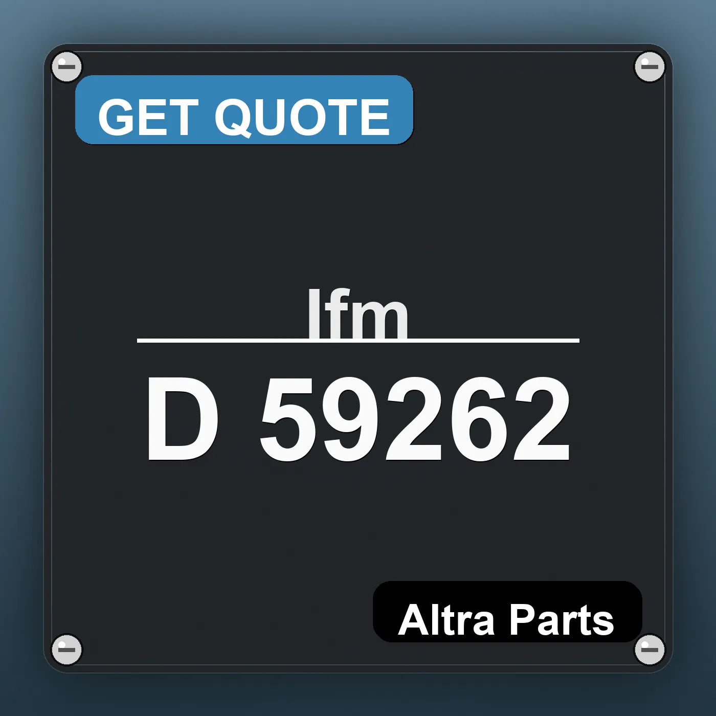 Ifm D 59262 industrial nameplate style image – Altra Parts. GET QUOTE.