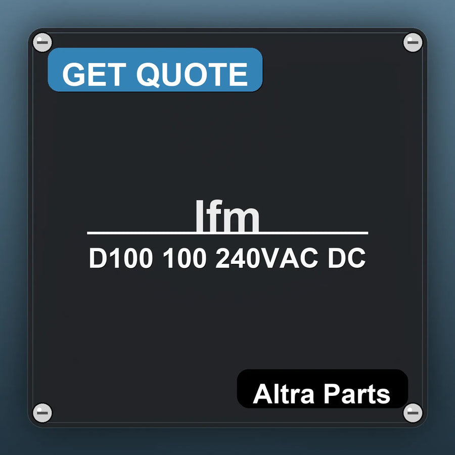 Ifm D100 100 240VAC DC industrial nameplate style image – Altra Parts. GET QUOTE.