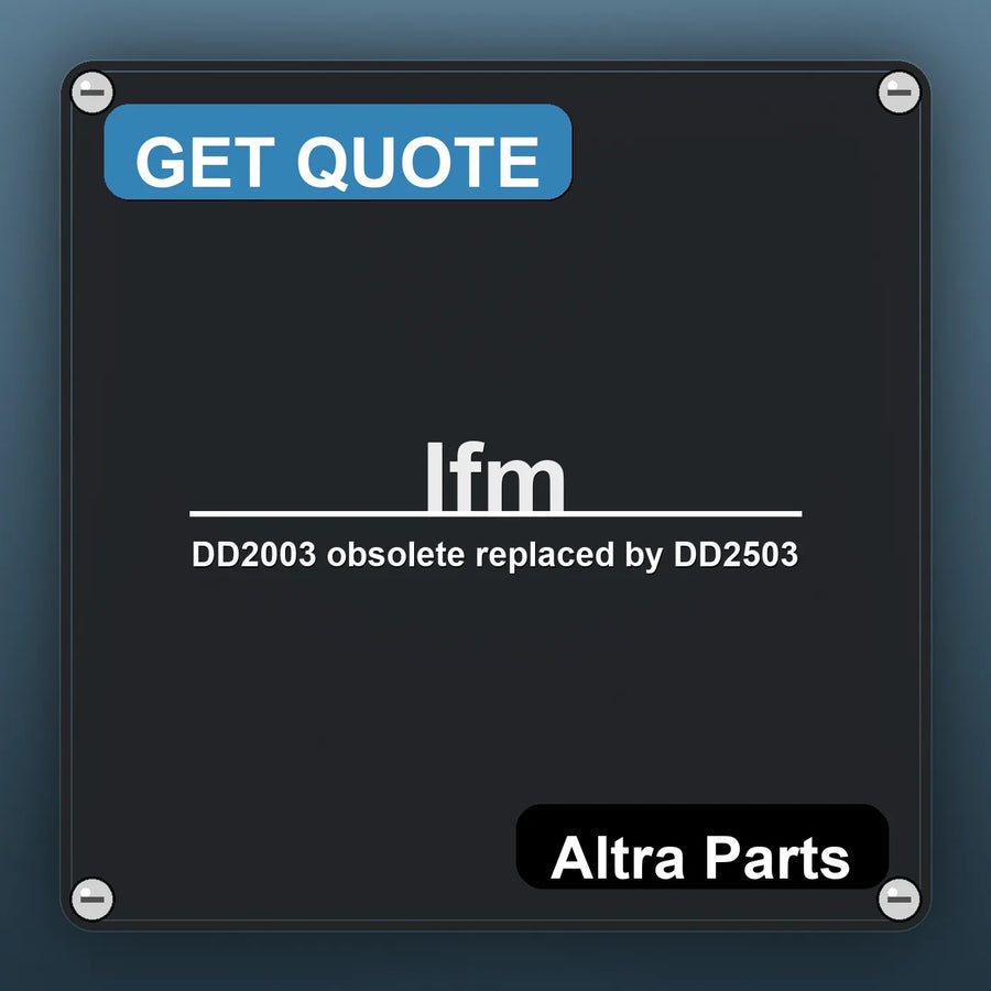 Ifm DD2003 obsolete replaced by DD2503 industrial nameplate style image – Altra Parts. GET QUOTE.