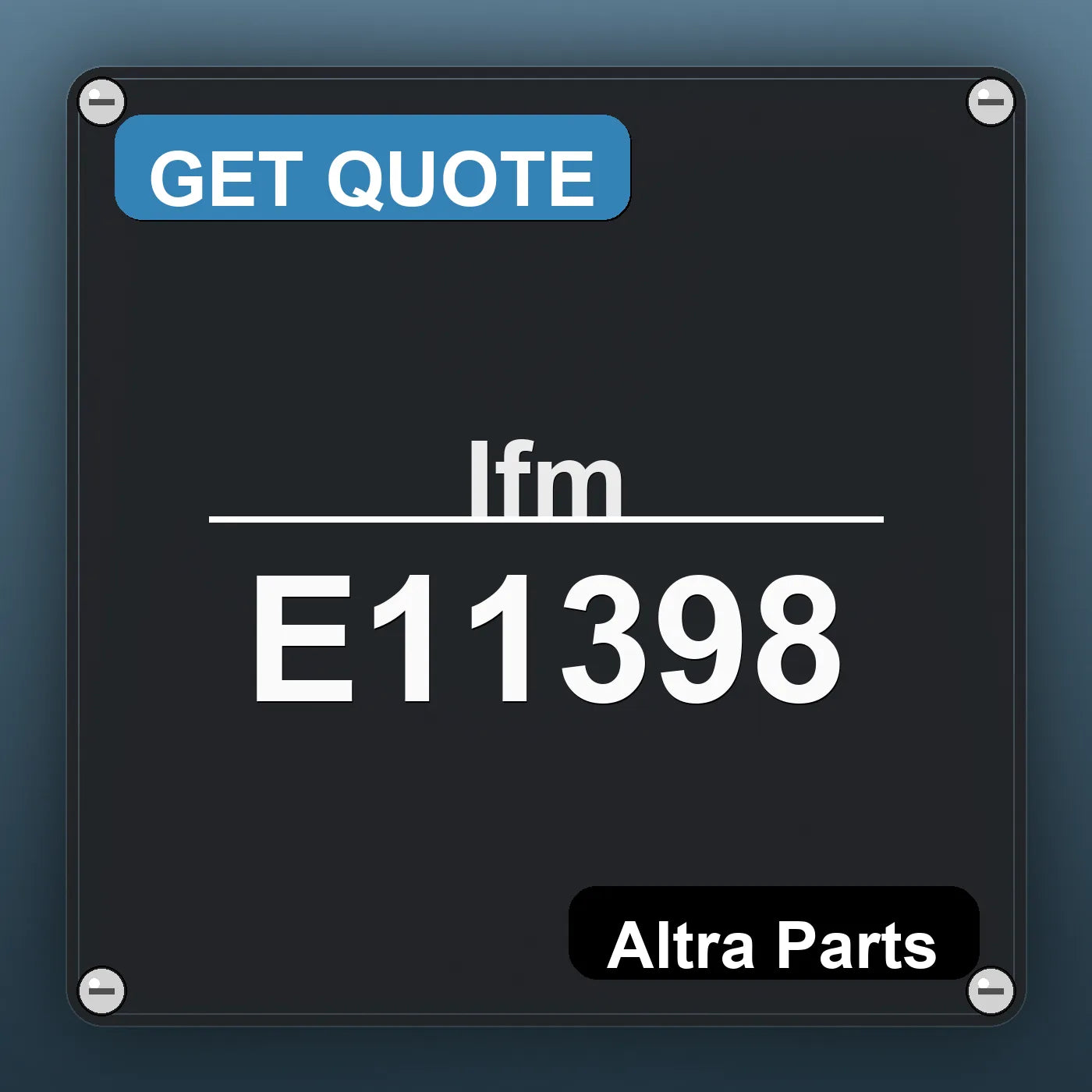 Ifm E11398 industrial nameplate style image – Altra Parts. GET QUOTE.