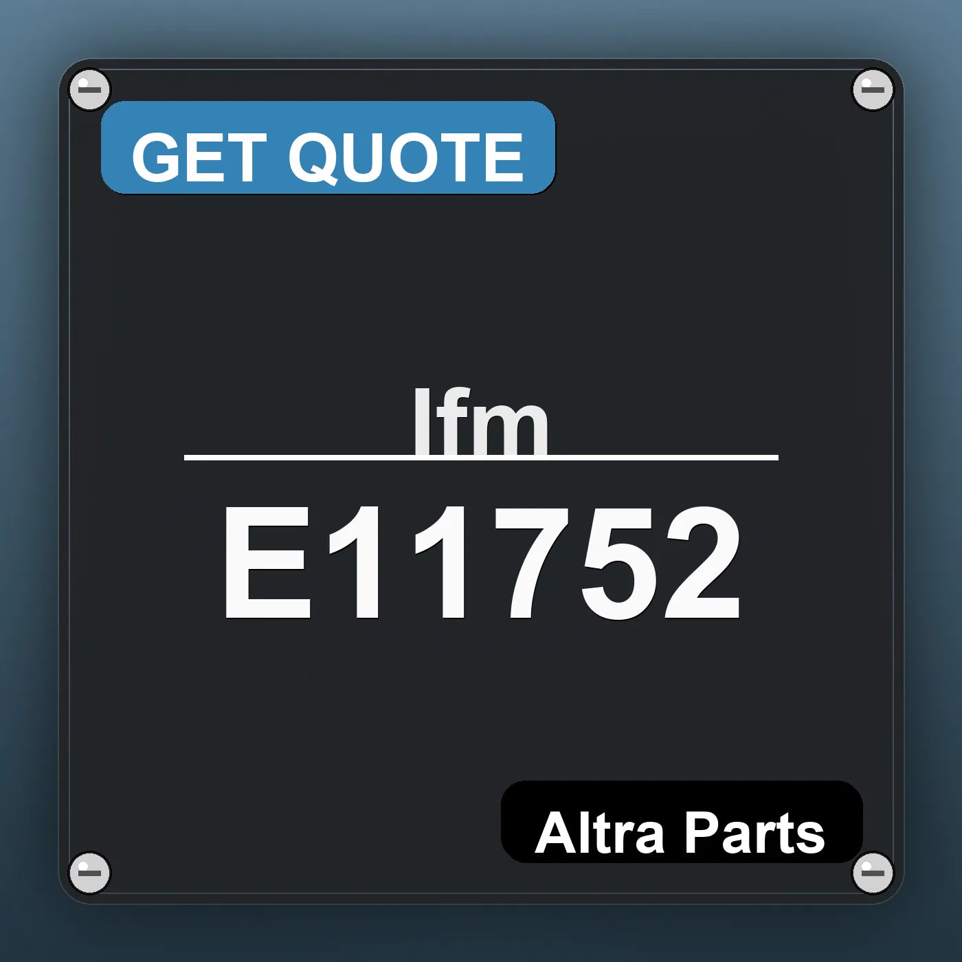 Ifm E11752 industrial nameplate style image – Altra Parts. GET QUOTE.