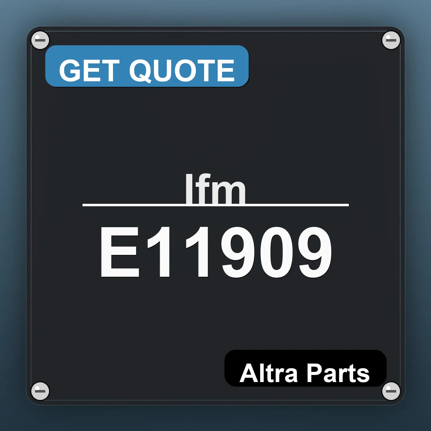 Ifm E11909 industrial nameplate style image – Altra Parts. GET QUOTE.