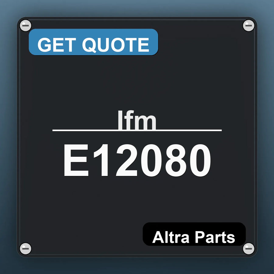 Ifm E12080 industrial nameplate style image – Altra Parts. GET QUOTE.