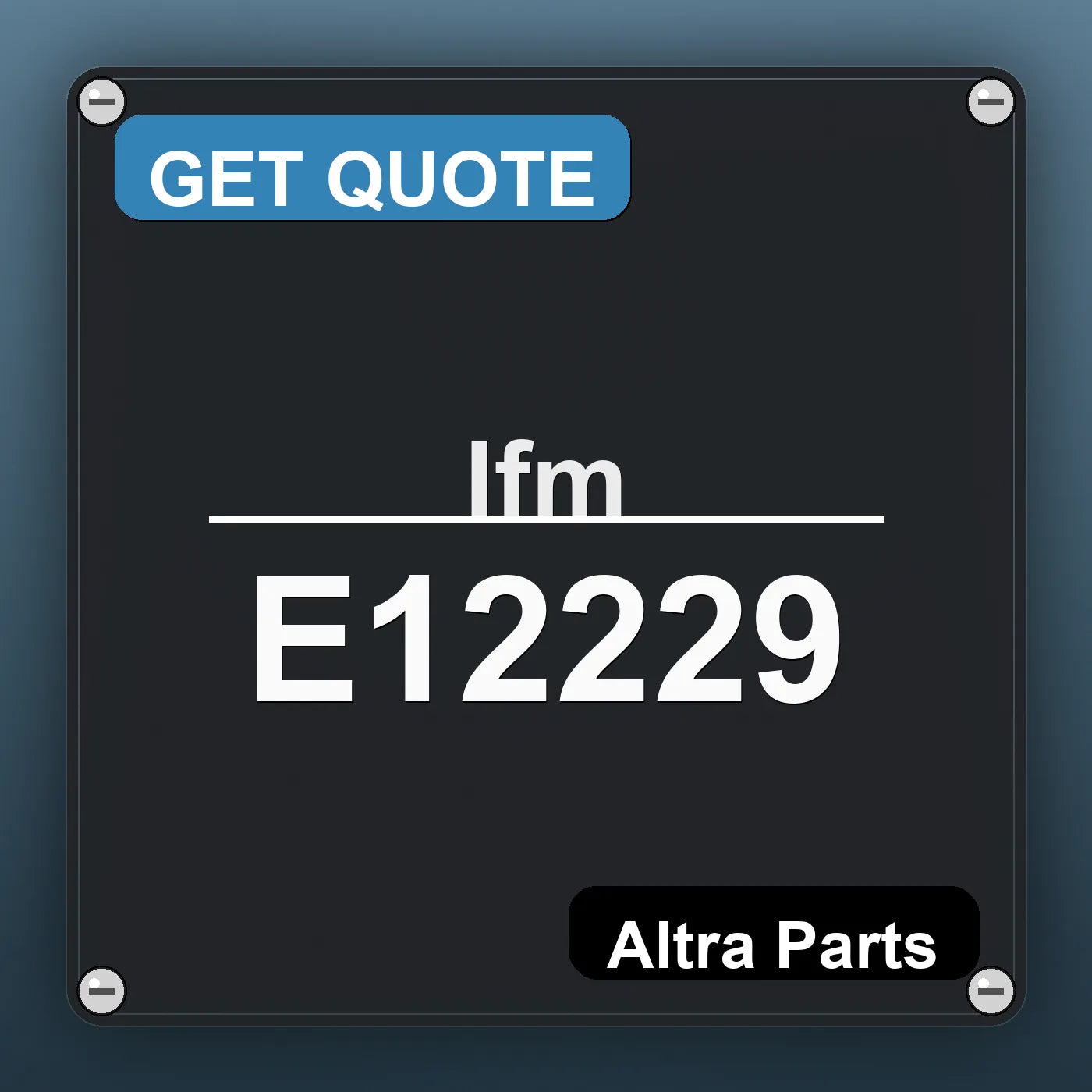 Ifm E12229 industrial nameplate style image – Altra Parts. GET QUOTE.