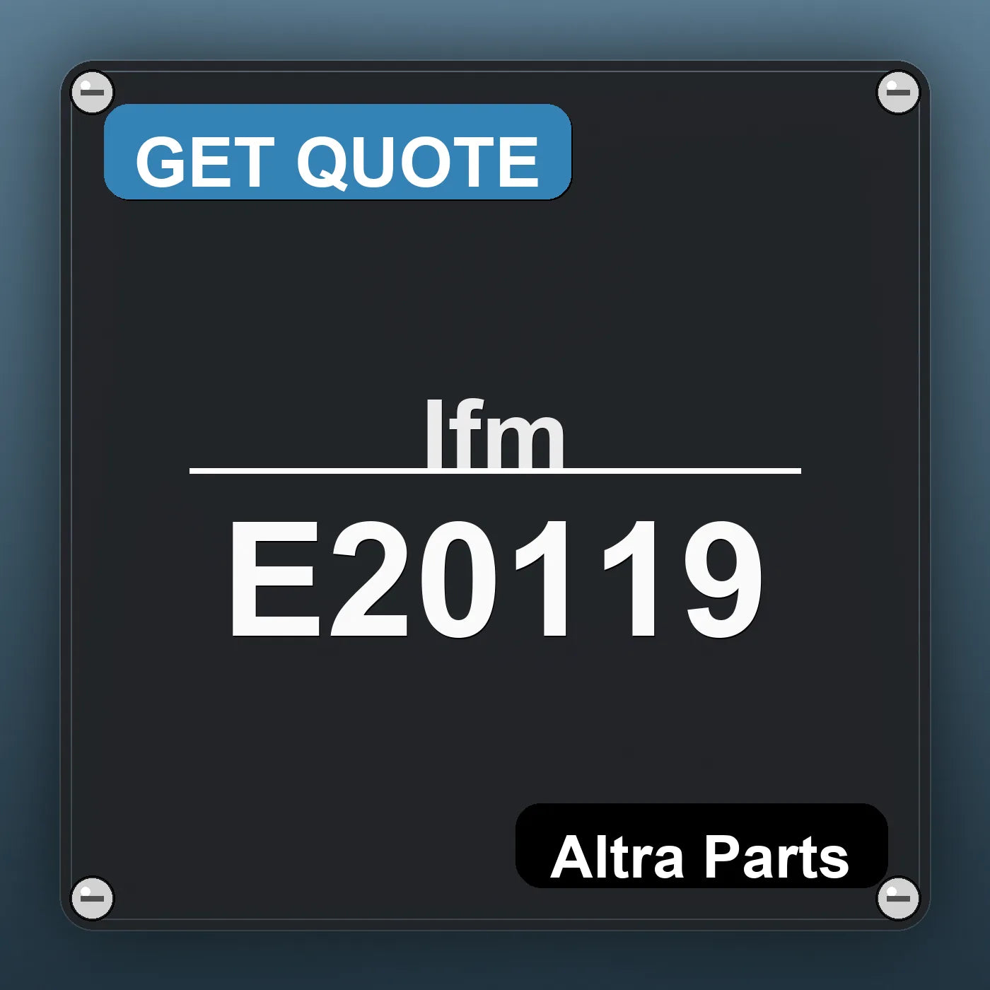 Ifm E20119 industrial nameplate style image – Altra Parts. GET QUOTE.