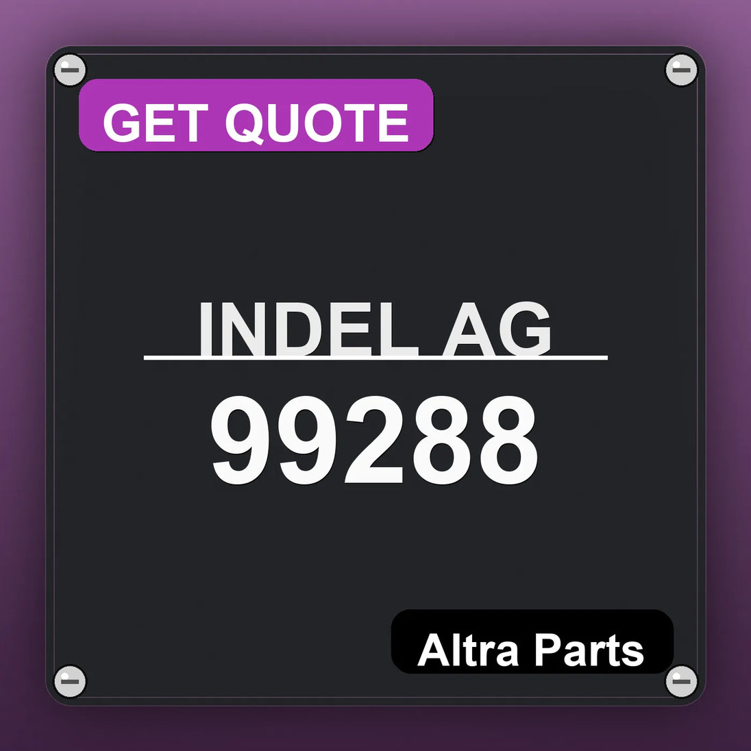 INDEL AG 99288 industrial nameplate style image – Altra Parts. GET QUOTE.
