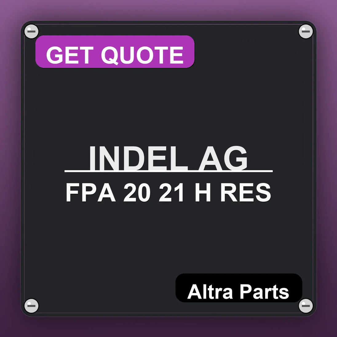 INDEL AG FPA 20 21 H RES industrial nameplate style image – Altra Parts. GET QUOTE.