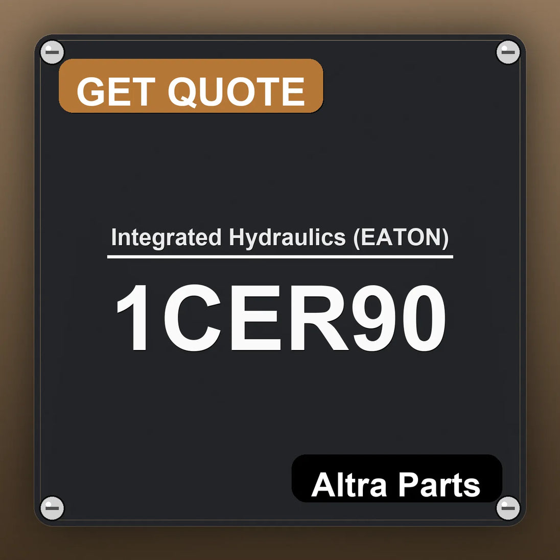 Integrated Hydraulics (EATON) 1CER90 industrial nameplate style image – Altra Parts. GET QUOTE.