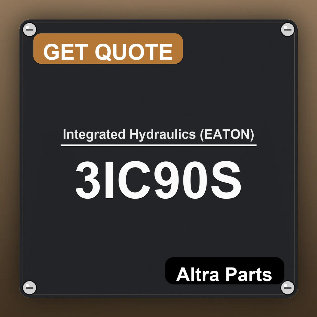 Integrated Hydraulics (EATON) 3IC90S industrial nameplate style image – Altra Parts. GET QUOTE.