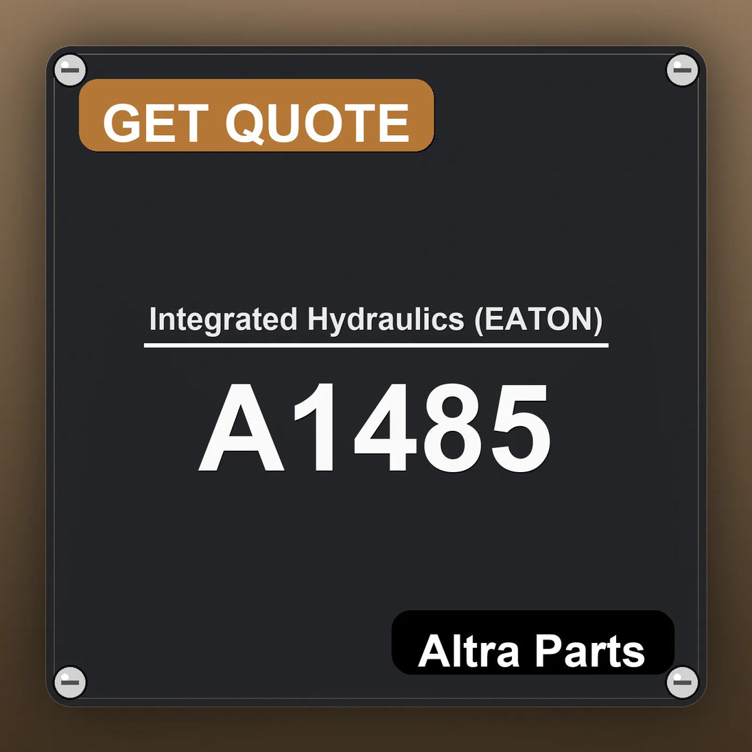 Integrated Hydraulics (EATON) A1485 industrial nameplate style image – Altra Parts. GET QUOTE.