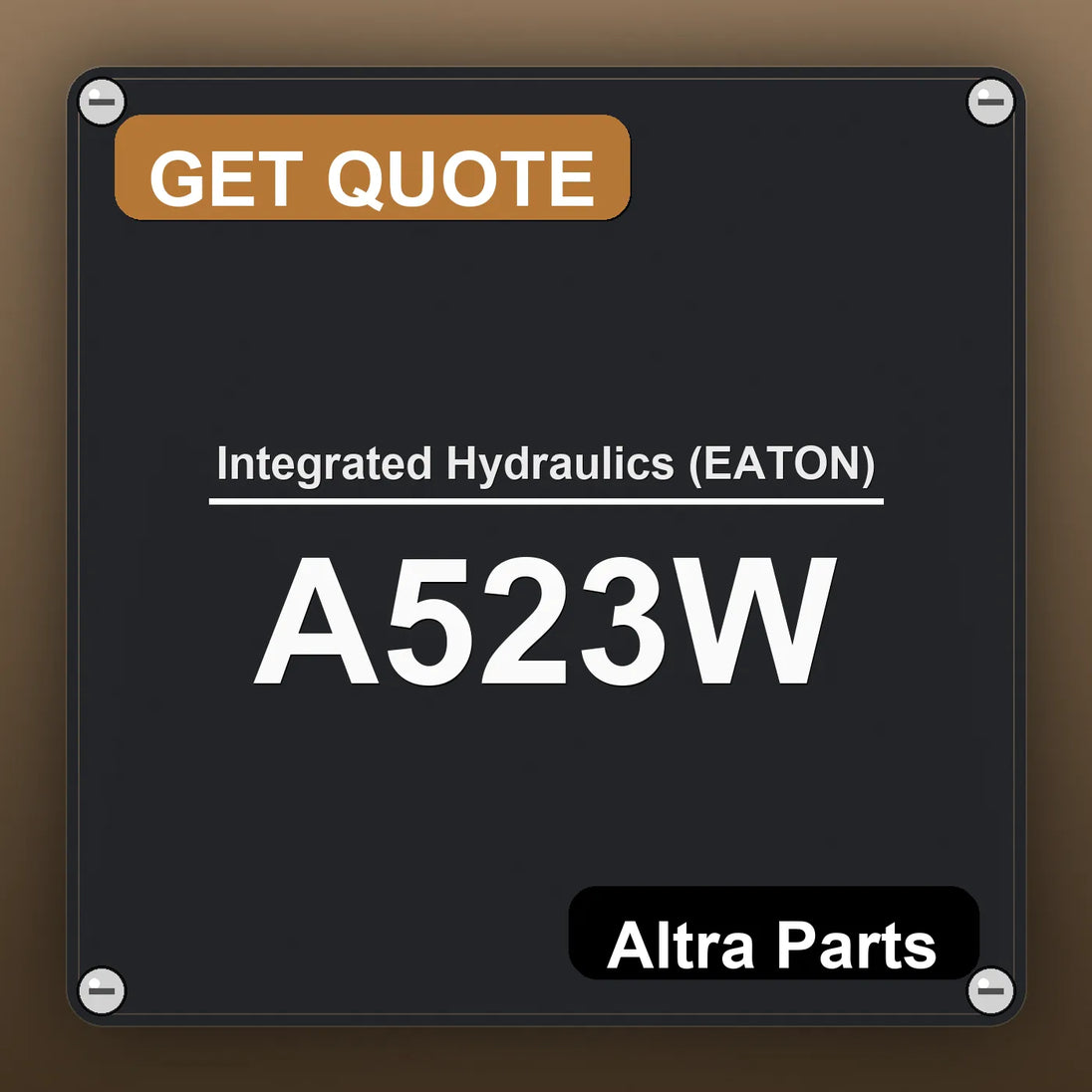 Integrated Hydraulics (EATON) A523W industrial nameplate style image – Altra Parts. GET QUOTE.