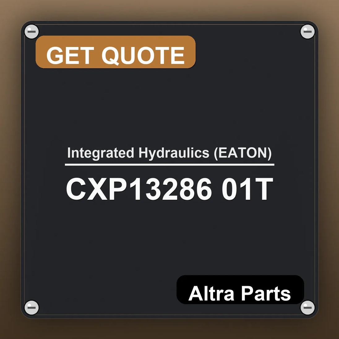 Integrated Hydraulics (EATON) CXP13286 01T industrial nameplate style image – Altra Parts. GET QUOTE.