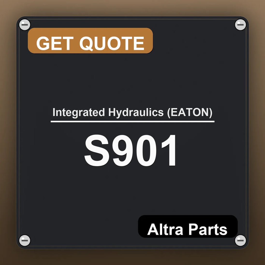 Integrated Hydraulics (EATON) S901 industrial nameplate style image – Altra Parts. GET QUOTE.
